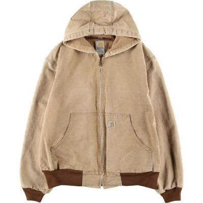 USA古着　アクティブジャケット　ワークジャケット　L　ブラック　黒　フード付き size:L【 Carhartt 】カーハート アクティブジャケット ワーク