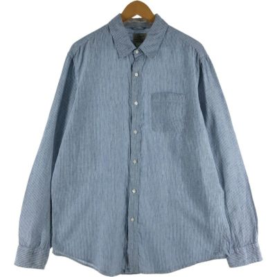 古着 90～00年代 エルエルビーン L.L.Bean ストライプ柄 長袖 リネンシャツ メンズL相当 ヴィンテージ /eaa533466 【中古】 【250406】