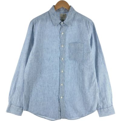 古着 90～00年代 エルエルビーン L.L.Bean ストライプ柄 長袖 リネンシャツ メンズM相当 ヴィンテージ /eaa533467 【中古】 【250406】