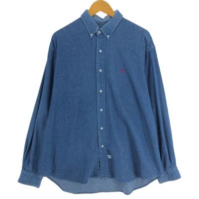 古着 ラルフローレン Ralph Lauren POLO by Ralph Lauren 長袖 ボタンダウンデニムシャツ メンズL相当  /eaa487263 【中古】 【240915】 | 古着屋JAM（ジャム）