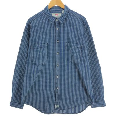 古着 90年代 リーバイス Levi's ストライプ柄 長袖 デニムシャツ