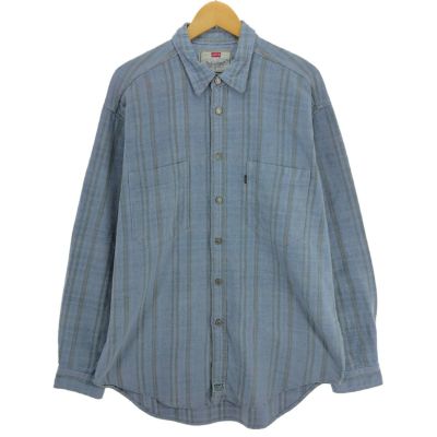 古着 90年代 リーバイス Levi's ストライプ柄 長袖 デニムシャツ