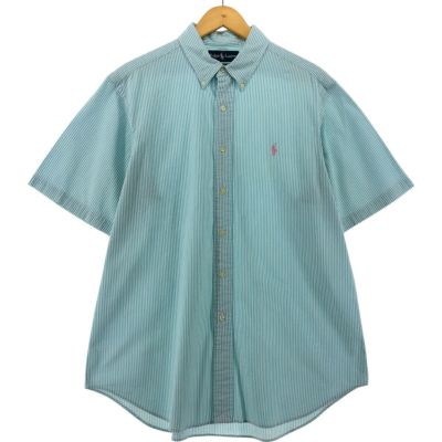 古着 ラルフローレン Ralph Lauren POLO by Ralph Lauren CLASSIC FIT シアサッカー 半袖 ボタンダウン ストライプシャツ メンズL相当 /eaa535666 【中古】 【250407】