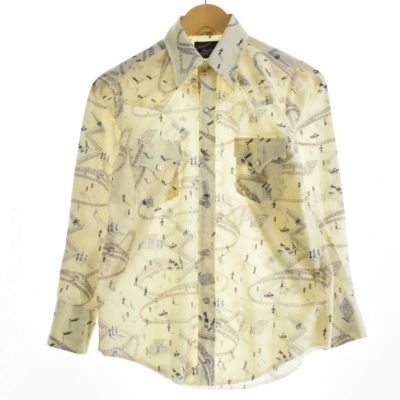 古着 70～80年代 Champion WESTERNS 総柄 長袖 ウエスタンシャツ