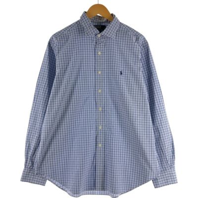 【美品✨】ラルフローレン　シアサッカー長袖シャツ　ストライプ L 古着 ラルフローレン POLO by Ralph Lauren シアサッカー 長袖