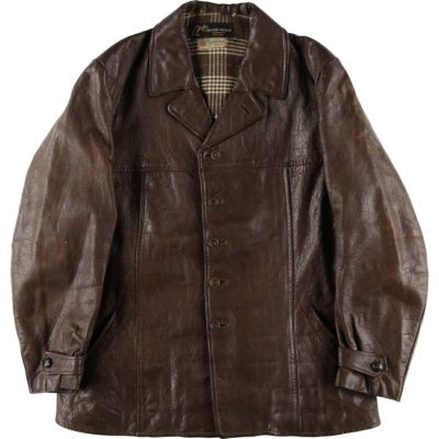 古着 40年代～ JONSSONS FABRIKER レザーカーコート メンズL相当 ヴィンテージ /evb004526 【中古】 【250407】