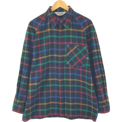古着 90年代 ミッソーニ MISSONI UOMO チェック柄 ウールシャツ イタリア製 メンズL相当 ヴィンテージ /eaa534230 【中古】 【250407】