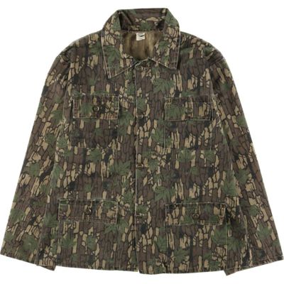 666様☆USA古着リアルツリー柄リバーシブルジャケット 迷彩カモフラワークジャ 古着 80～90年代 GANDER MOUNTAIN 迷彩柄 リアルツリーカモ