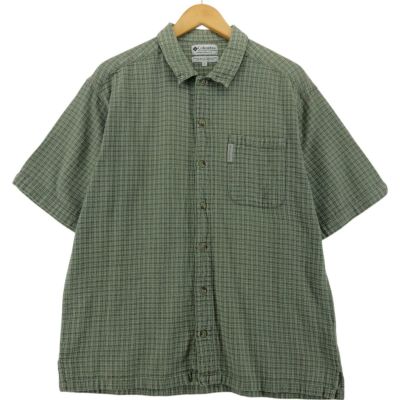 古着 コロンビア Columbia 半袖 チェックシャツ メンズL相当