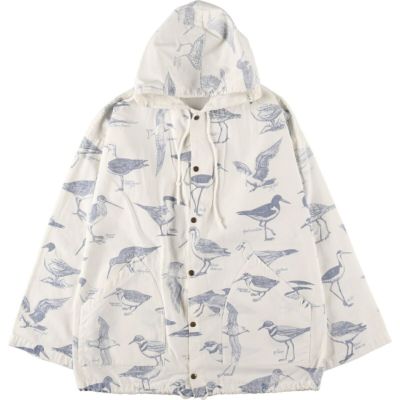 80s ミシガンラグ USA製 パーカー サメ柄 シャーク レア ビンテージ 古着 80年代 ミシガンラグ MICHIGAN RAG CO. 鳥柄 コットン