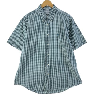 古着 ブルックスブラザーズ Brooks Brothers Est.1818 REGENT ギンガムチェック シアサッカー 半袖 ボタンダウン チェックシャツ メンズXL相当 /eaa537921 【中古】 【250410】