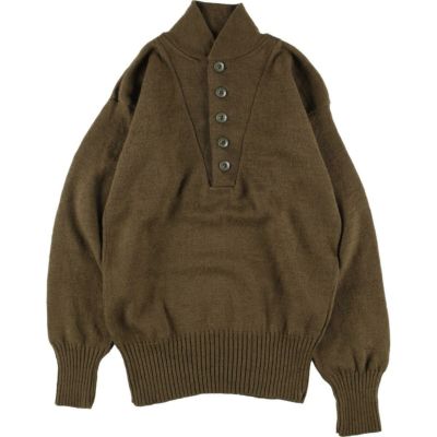 古着 83年年納品 米軍実品 ミリタリー ヘンリーネック ウールニット