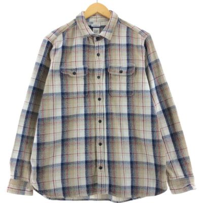 古着 ギャップ GAP STANDARD FIT 長袖 ヘビーネルチェックシャツ メンズL相当 /eaa534430 【中古】 【250411】