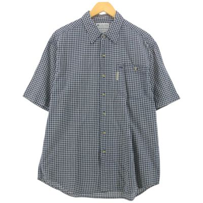 古着 コロンビア Columbia 半袖 チェックシャツ メンズL相当