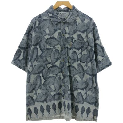 古着 コロンビア Columbia 魚柄 半袖 ボックスシャツ メンズL相当 /eaa536548 【中古】 【250412】