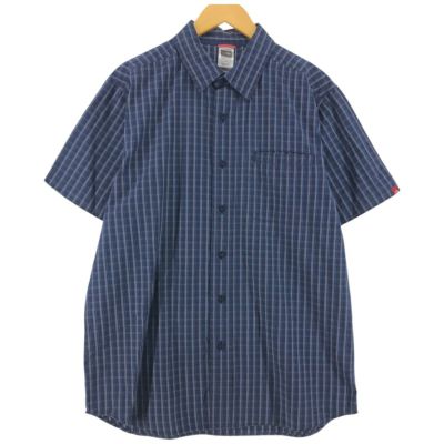 最新のデザイン THE ザノースフェイス 古着 NORTH 半袖 チェック柄 FACE シャツ+ブラウス(半袖+袖なし)