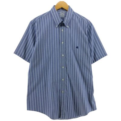 古着 ブルックスブラザーズ Brooks Brothers 1818 半袖 ボタンダウン ストライプシャツ メンズL相当 /eaa536543 【中古】 【250412】