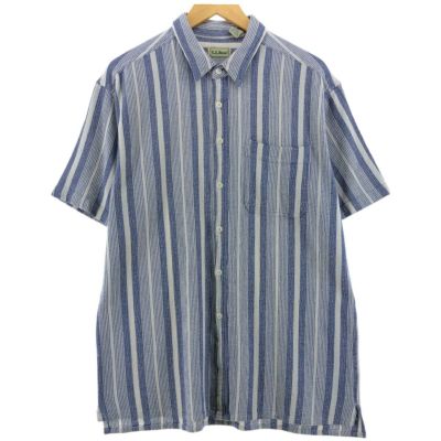 古着 90年代 エルエルビーン L.L.Bean 半袖 コットン ストライプシャツ メンズL相当 ヴィンテージ /eaa536536 【中古】 【250412】