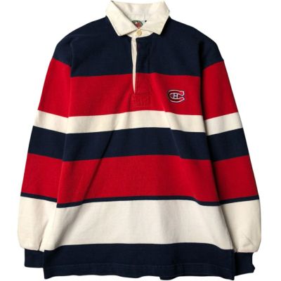 古着 バーバリアン BARBARIAN 長袖 ラガーシャツ カナダ製 メンズXL