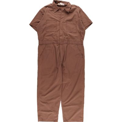 古着 ディッキーズ Dickies オープンカラー 半袖 オールインワン