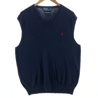 古着 ラルフローレン Ralph Lauren POLO by Ralph Lauren Vネック ピマコットンニットベスト メンズXL相当 /eaa381028 【中古】 【250412】