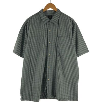 古着 DOCKERS 半袖 ボタンダウン チェックシャツ メンズM