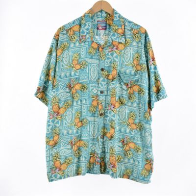 古着 JOE KEALOHA 総柄 パイナップル柄 オープンカラー