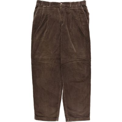 Croft&barrow コーデュロイパンツ 36 ブラウン ビンテージ 古着 クラフトアンドバロー CROFT&BARROW ツータック コーデュロイ