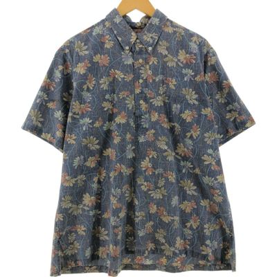 古着 90年代 レインスプーナー REYNSPOONER 水着タグ ビキニタグ 総柄 花柄 プルオーバー ボタンダウン ハワイアンアロハシャツ ハワイ製 メンズXL相当 ヴィンテージ /eaa537146 【中古】 【250413】