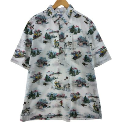 古着 90年代 レインスプーナー REYNSPOONER 水着タグ ビキニタグ 総柄 プルオーバー ボタンダウン ハワイアンアロハシャツ ハワイ製 メンズXL相当 ヴィンテージ /eaa537147 【中古】 【250413】