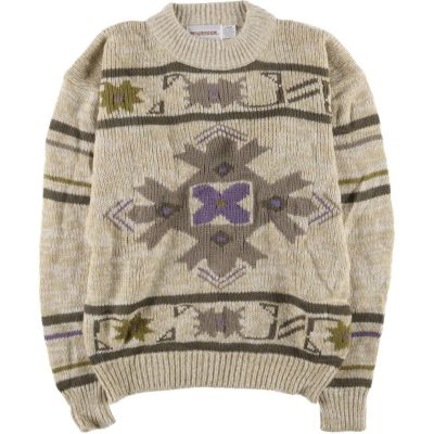 50s～ヴィンテージ カウチンセーター サンダーバード柄 ブルー×アイボリー L 60s サンダーバード柄 ウール カウチンセーター - Sixpacjoe Web Shop