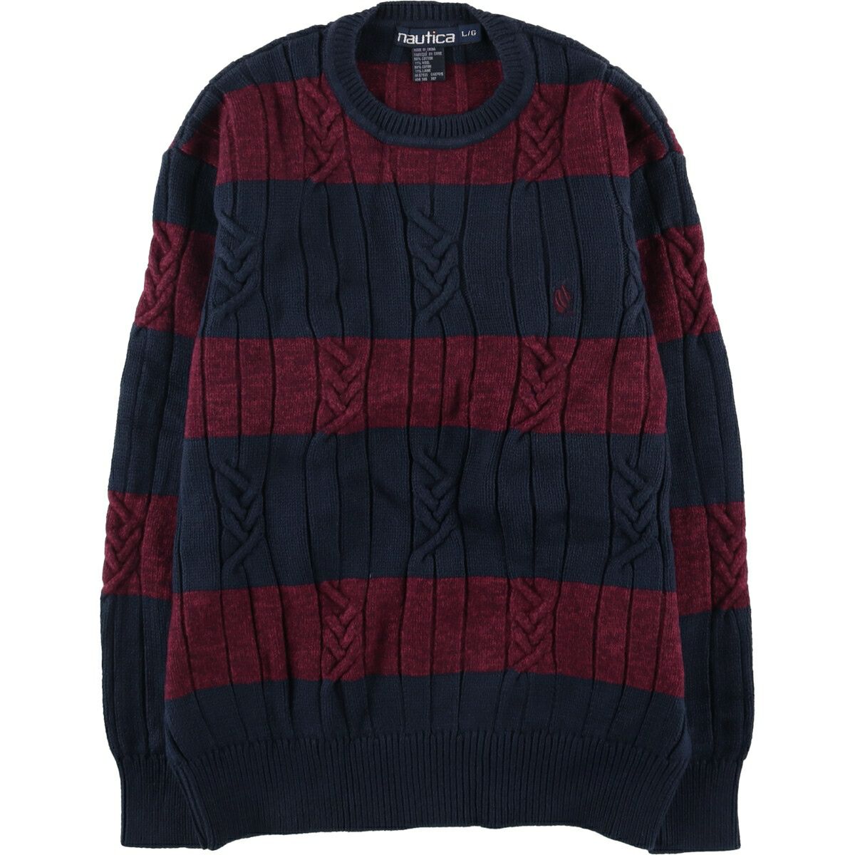 古着 90年代 ノーティカ NAUTICA クレイジーパターン コットンニット