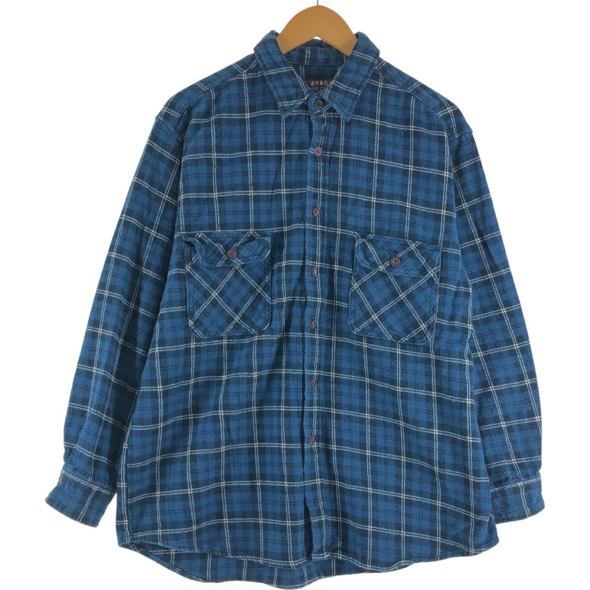 古着 MOOSE CREEK 長袖 ヘビーネルチェックシャツ メンズM相当