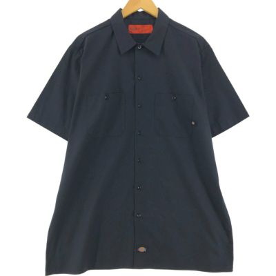 古着 80～90年代 ディッキーズ Dickies バックプリント 半袖 ワークシャツ ボックスシャツ メンズXL相当/eaa509317 【中古】 【250414】