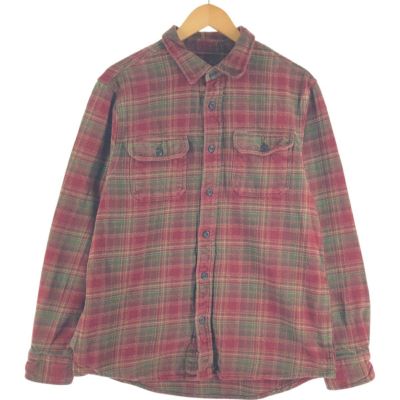 ORVIS オービス　長袖ヘビーフランネルチェックシャツ　カーキ　L古着. 古着 オベイ OBEY オンブレチェック 長袖 ヘビーネルチェック