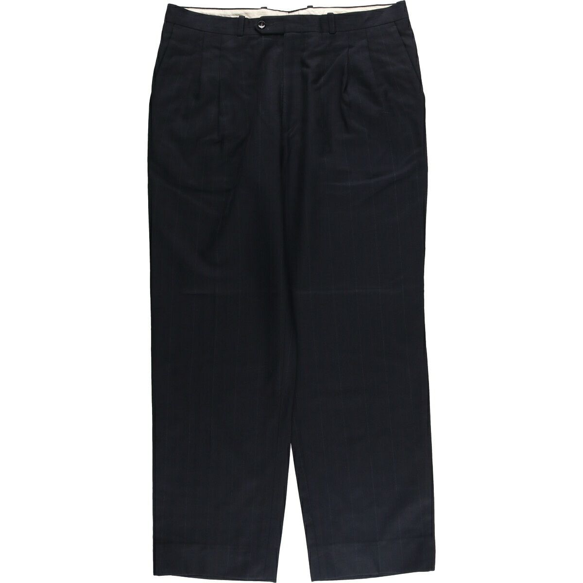 古着 Zanella チェック柄 ツータック スラックス ワイドパンツ