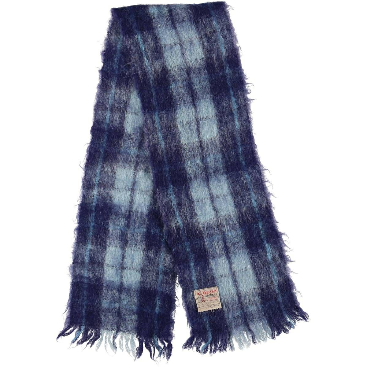 古着 60～70年代 GLEN CREE チェック柄 モヘアマフラー スコットランド