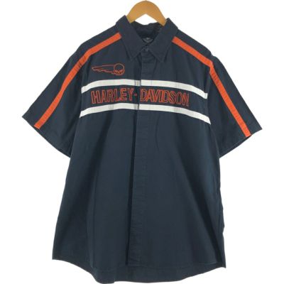 古着 ハーレーダビッドソン Harley-Davidson 隠しボタンダウン