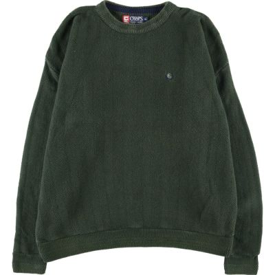 古着 90年代 ラルフローレン Ralph Lauren CHAPS チャップス ヘリンボーン コットンニットセーター USA製 メンズXL ヴィンテージ /taa002367 【中古】 【231117】 ss2503_50