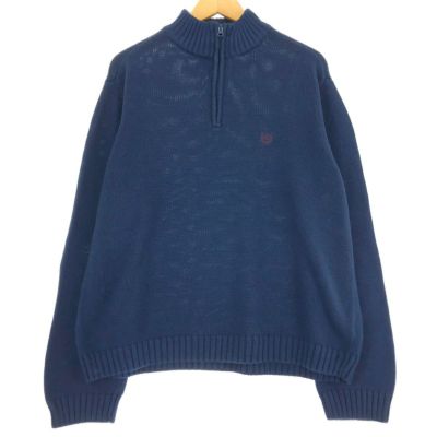 古着 チャップス CHAPS コットンニットハーフジップセーター メンズM