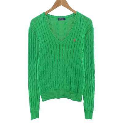 Ralph Lauren - 古着 ラルフローレン Ralph Lauren LAUREN ローレン ケーブル編み コットンニットセーター レディースM相当 /eaa502029 古着 ラルフローレン Ralph Lauren LAUREN ローレン ケーブル