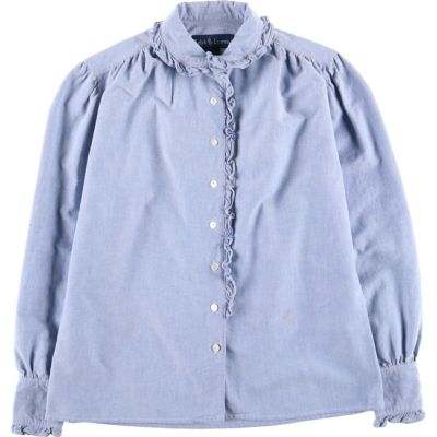 古着 ラルフローレン Ralph Lauren フリル付き 長袖 コットンシャツ レディースM相当 /eaa537286 【中古】 【250419】 【ADEL/アデル】