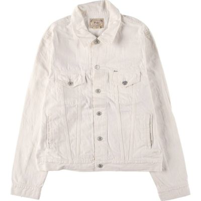 【レア！美品】Ralph Lauren★ホワイトデニム★スタンドカラ－ジャケット 古着 ラルフローレン Ralph Lauren POLO RALPH LAUREN ホワイト