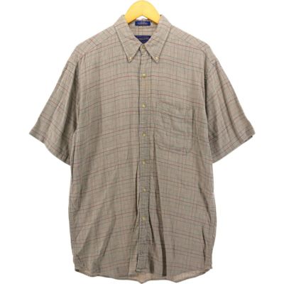 古着 00年代 ペンドルトン PENDLETON チェック柄 半袖 リネン ボタンダウンシャツ メンズM相当 /eaa539362 【中古】 【250419】