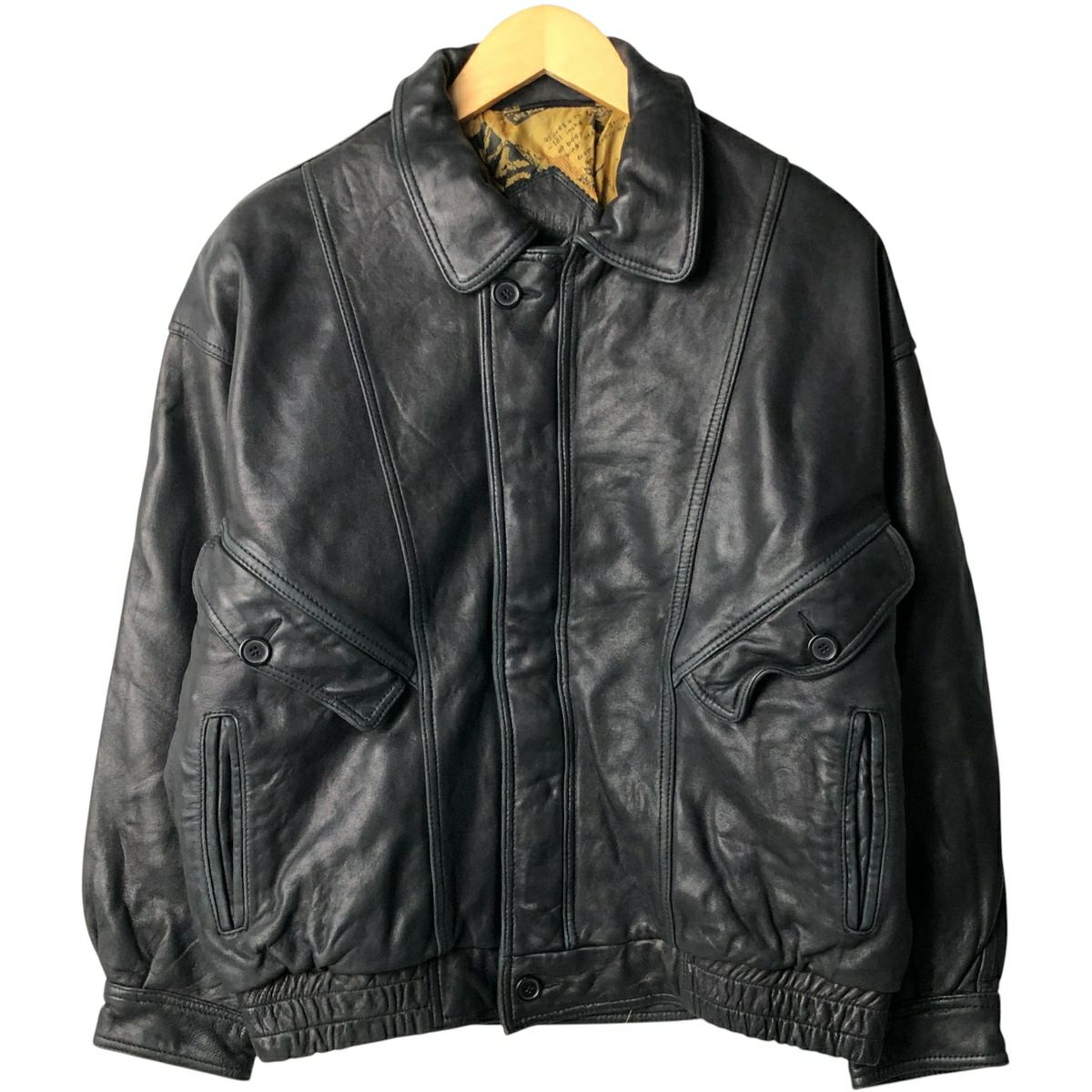 古着 Steer Brand A-2タイプ 中綿入り レザーフライトジャケット  