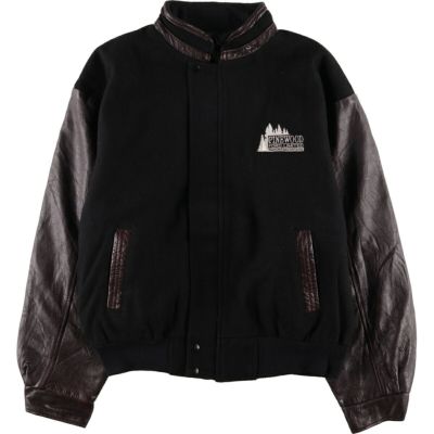 古着 オールブラックカラー 90年代 CANADA SPORTSWEAR 袖革ウール