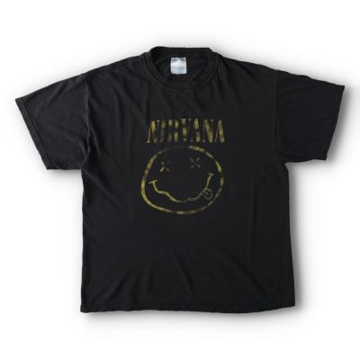 古着 90~00年代 NIRVANA ニルヴァーナ スマイル 両面プリント バンドT 