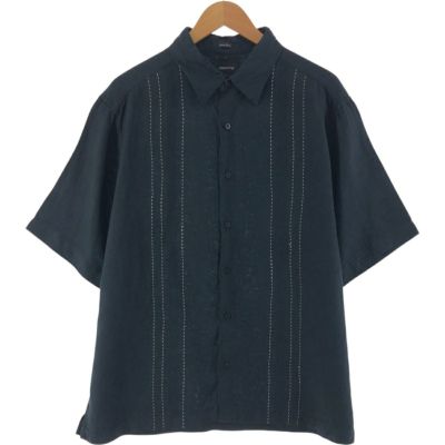 古着 リズクレイボーン Liz Claiborne claiborne 半袖 リネンシャツ ボックスシャツ メンズXL相当 /eaa539151 【中古】 【250420】