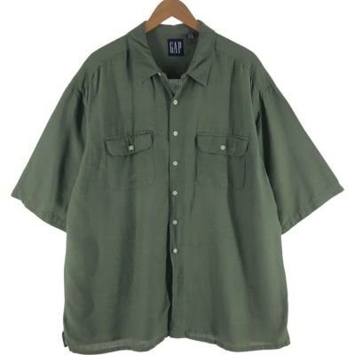 古着 90年代 ギャップ GAP オールドギャップ 半袖 オープンカラー レーヨン×リネンシャツ ボックスシャツ メンズXL相当 ヴィンテージ /eaa539770 【中古】 【250420】 【GR-SNS】
