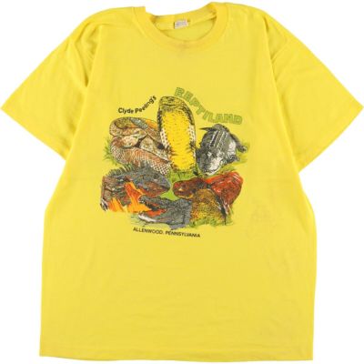 古着 90年代 DELTA 白鷺柄 アニマルプリントTシャツ メンズM